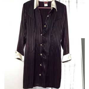 Vintage black and white dress with pearl buttons